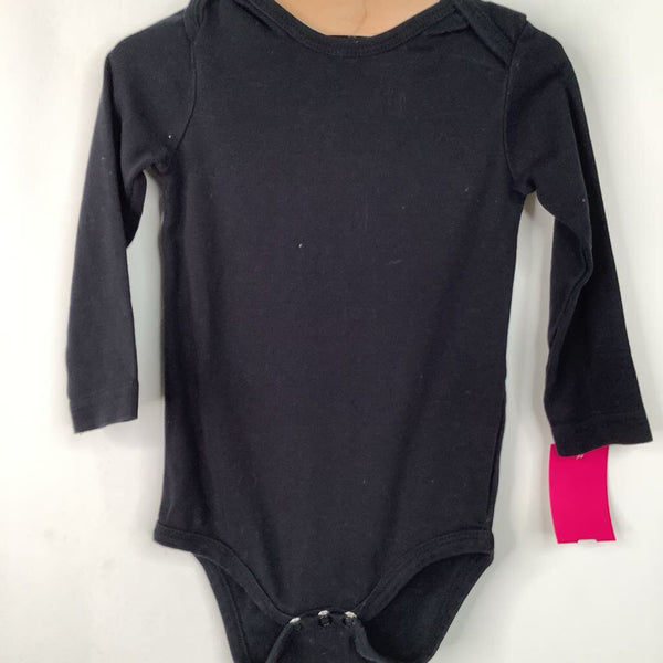 Size 9-12m: Primary Black Long Sleeve Onesie