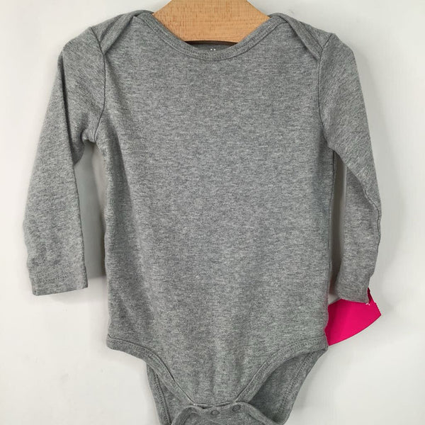 Size 9-12m: Primary Grey Long Sleeve Onesie