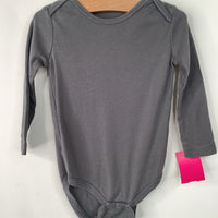 Size 9-12m: Primary Grey Long Sleeve Onesie