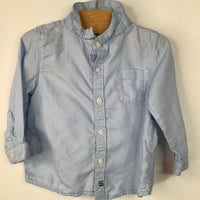 Size 3-6m: Zara Light Blue Collared Button-Up Long Sleeve Shirt