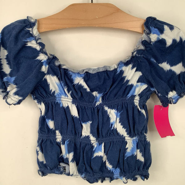 Size 4-5: Gap Blue Tie Dye Cropped T-Shirt