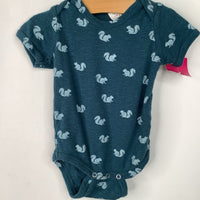 Size 3-6m: Kate Quinn Green Squirrel Eyelet Onesie