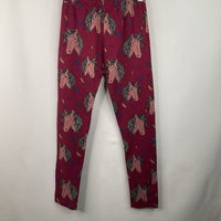 Size 11-12: Zara Burgundy Horse Print Leggings
