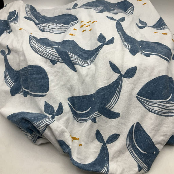 Cloud Island White Blue Whale Toddler Fitted Sheet