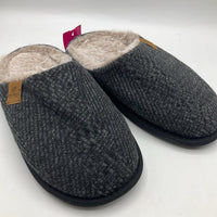 Size 3.5: CoFace Black Grey Fur Lined Slip On Slippers