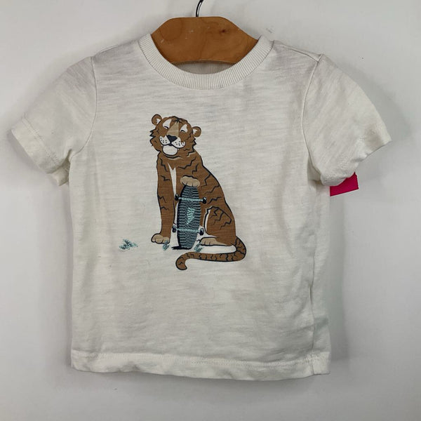 Size 12m: C&C California White/Skateboarding Tiger T-Shirt
