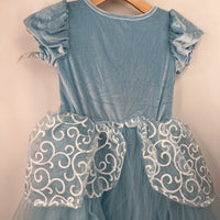 Size 8: FASHION Blue/Whtie Tulle/Velour Princess Costume Dress