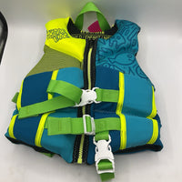 Size Infant (>30-55 lbs): Hyperlite Blue/Neon Yellow Life Jacket