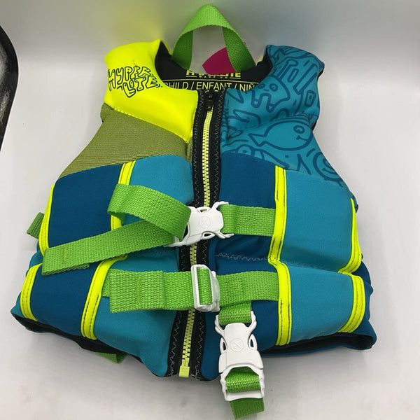 Size Infant (>30-55 lbs): Hyperlite Blue/Neon Yellow Life Jacket