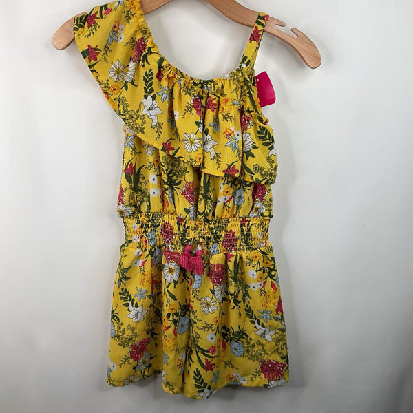 Size 12: Lily Bleu Blue Sunflower Print Tank Romper