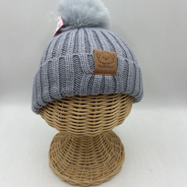 Size XS: Kea Babies Grey Knitted Pom Pom Winter Hat
