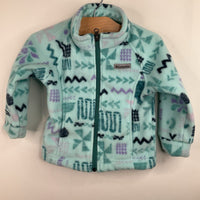Size 2: Columbia Light Blue Fleece Zip Up Jacket NEW