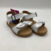 Size 5: Stride Rite White Bows Velcro Strap Sandals