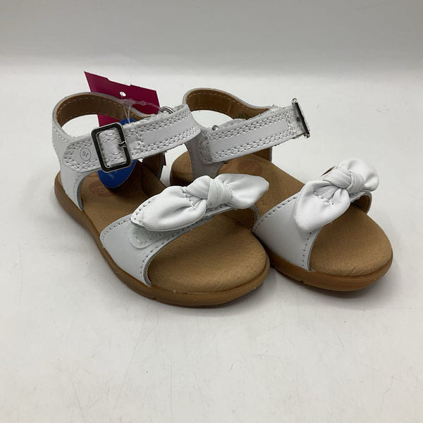 Size 5: Stride Rite White Bows Velcro Strap Sandals