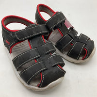 Size 7: See Kai Run Black/Red Velcro Strap Sandals