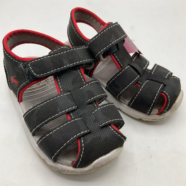 Size 7: See Kai Run Black/Red Velcro Strap Sandals