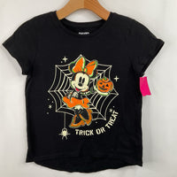 Size 10-12: Old Navy Black/Orange Minnie Mouse Cobweb Print T-Shirt
