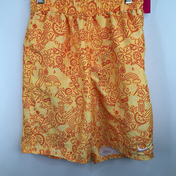 Size 16: Nike Orange/Red Sunshine Days Print Swim Trunks