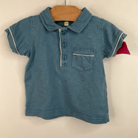 Size 6-12m: Tea Blue Collared T-Shirt