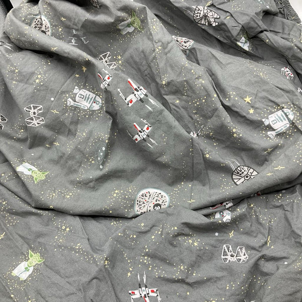 Pottery Barn Grey Star Wars Print Fitted Crib Sheet