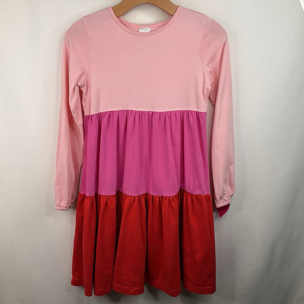 Size 10 (140): Hanna Andersson Pink/Red Long Sleeve Dress
