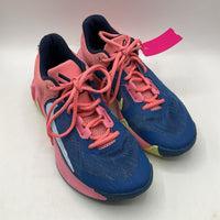 Size 5Y: Nike Pink/Blue Lace-Up Sneakers