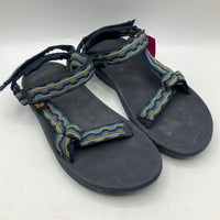Size 6Y: Teva Blue Velcro Strap Sandals