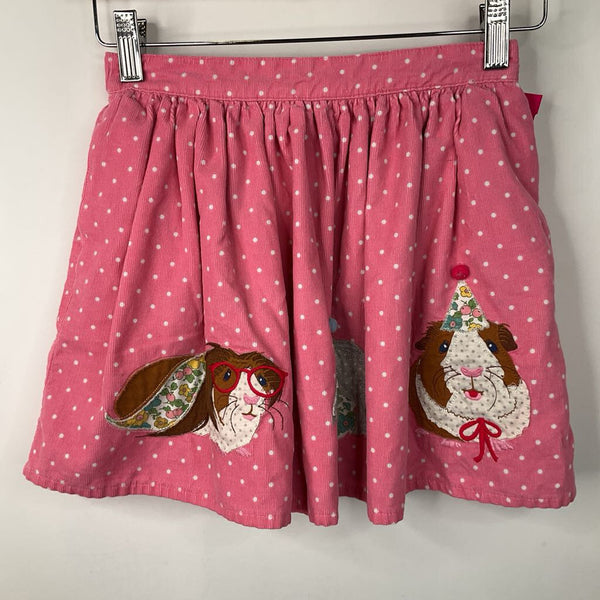 Size 8-9: Mini Boden Pink/White Polka Dots Skirt