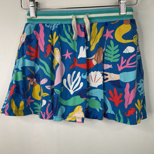 Size 9-10: Mini Boden Blue/Colorful Mermaid Print Skort