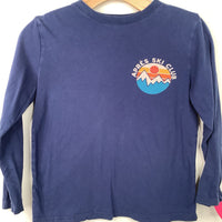 Size 8 (130): Hanna Andersson Blue "Apres Ski Club" Long Sleeve Shirt