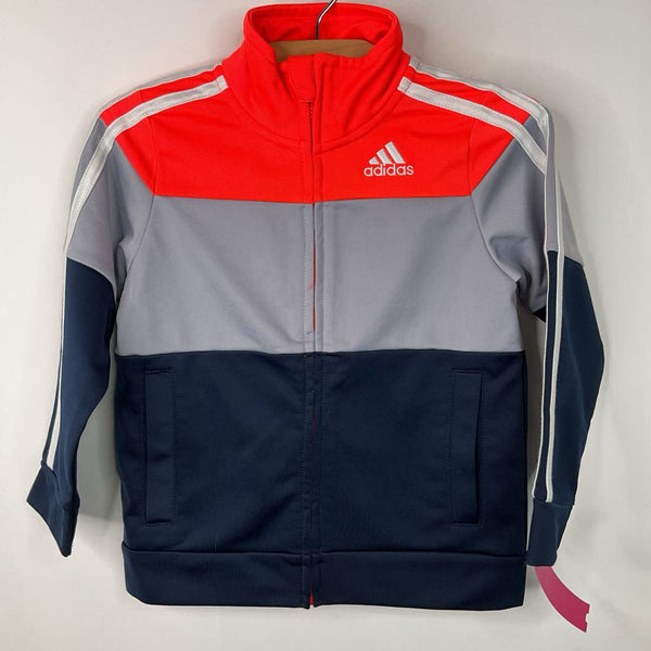Size 3: Adidas Orange/Grey/Blue Zip-Up Coat