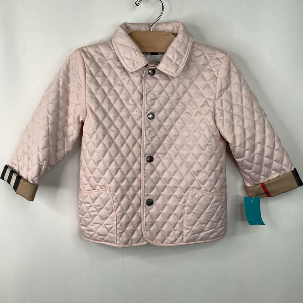 Size 3: Collector's Corner Burberry Light Pink Quilted Diamond Snap Closer Coat