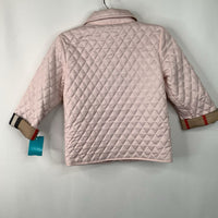 Size 3: Collector's Corner Burberry Light Pink Quilted Diamond Snap Closer Coat