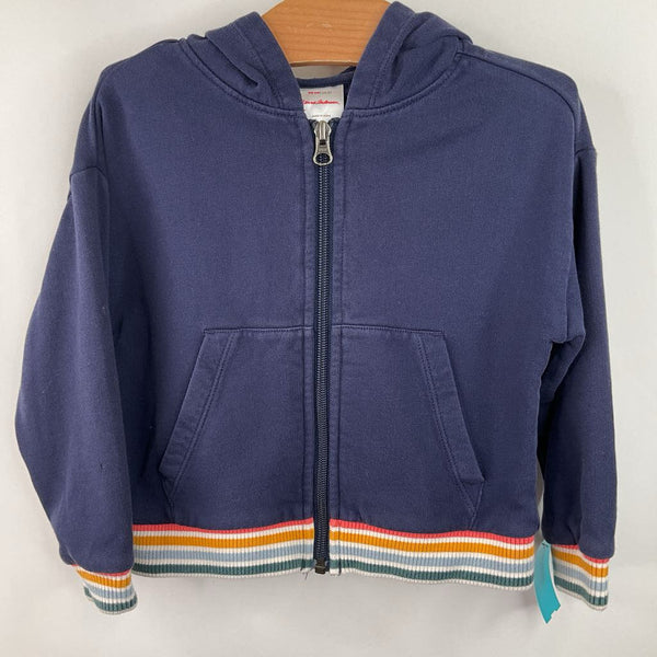 Size 3: (90) Hanna Andersson Blue Zip Up Hoodie