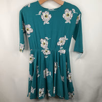 Size 12: Tea Blue Floral Long Sleeve Dress