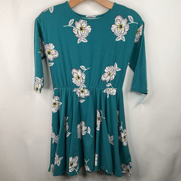Size 12: Tea Blue Floral Long Sleeve Dress