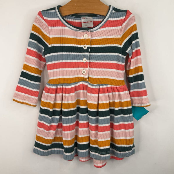 Size 12-18m (75): Hanna Andersson Colorful Striped Long Sleeve Dress