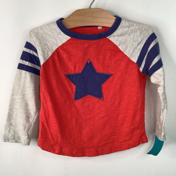 Size 2-3: Mini Boden Blue/Red/Grey Long Sleeve Shirt