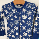 Size 3 (90): Hanna Andersson Blue/White Snowflakes 1pc PJs