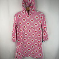 Size 7-8: Mini Boden Pink/White Floral Terry Cloth Hoodie