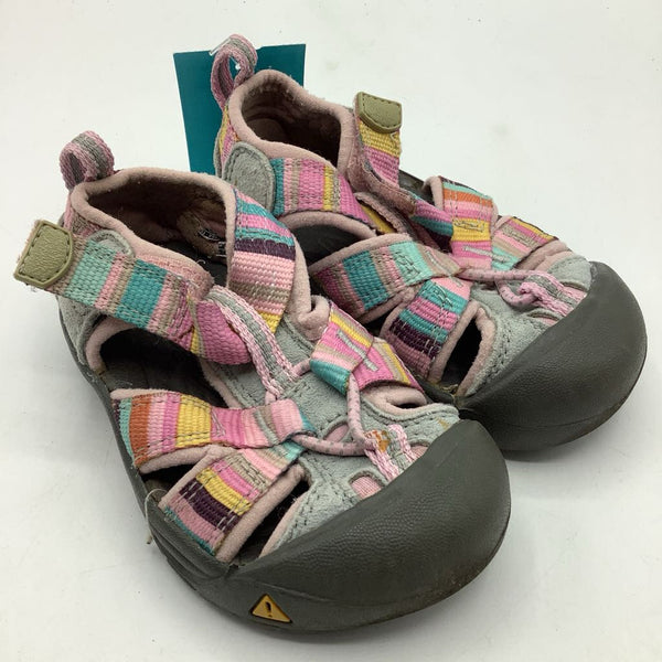 Size 5: Keen Pink/Blue Velcro Strap Sandals