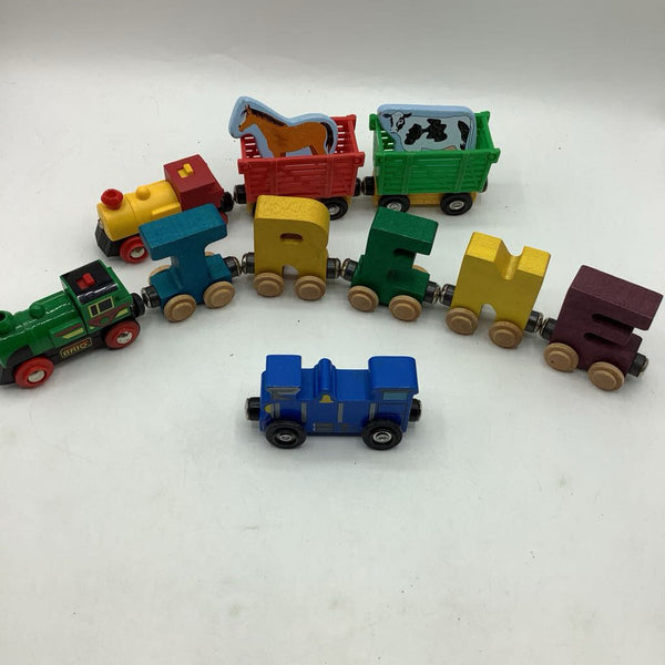 Bag Of Assorted Wooden Trains