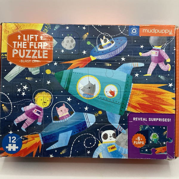 Mudpuppy Blast Off Lift The Flap 12pc Puzzle