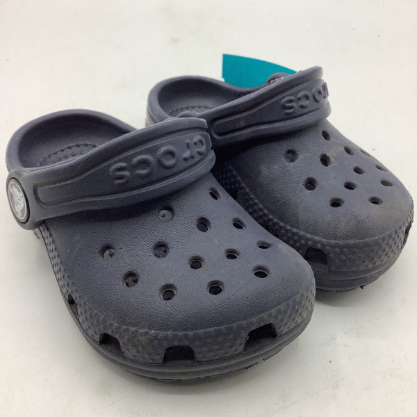 Size 5: Crocs Dark Blue Adjustable Strap Shoes