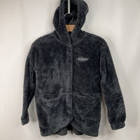 Size 10-12: Columbia Grey Fuzzy Zip-Up Coat