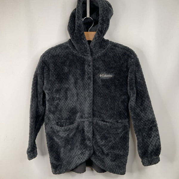 Size 10-12: Columbia Grey Fuzzy Zip-Up Coat