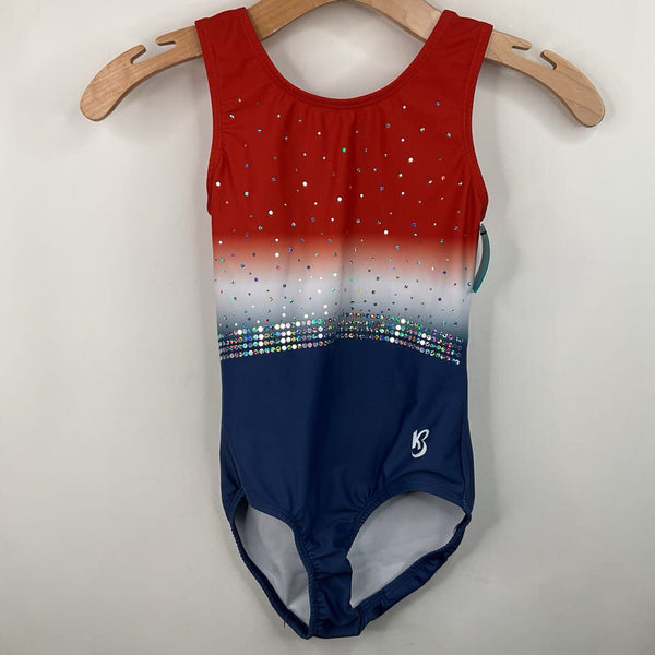 Size 10-11: Bee Red/White/Blue Bedazzled Tank Leotard