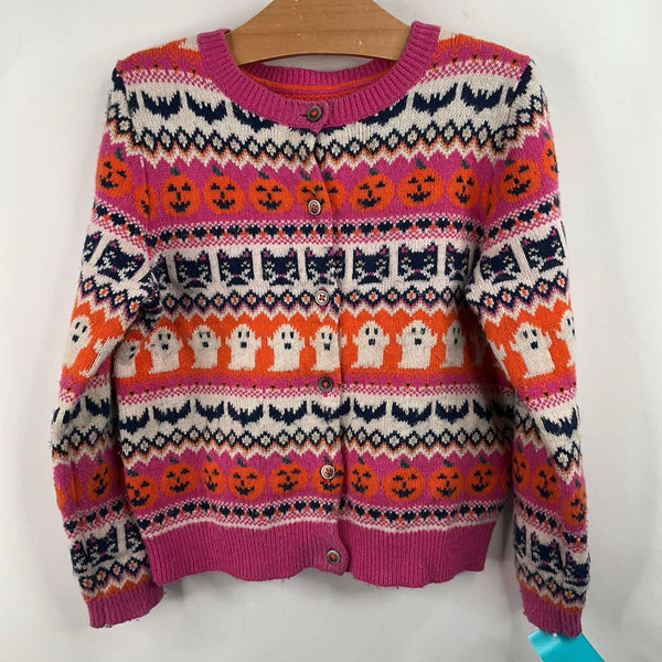 Size 6-7: Mini Boden Colorful Halloween Striped Button-Up Sweater