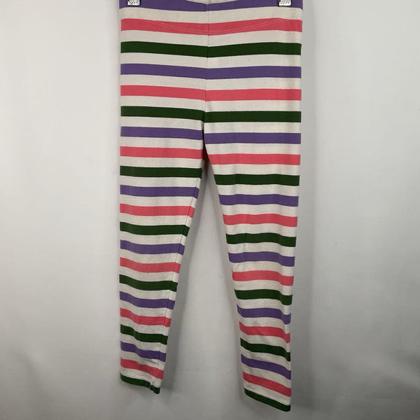 Size 6-7: Mini Boden White/Green/Purple/Pink Striped Leggings