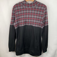 Size L: Smallshow Red/Grey Plaid Nursing Hoodie